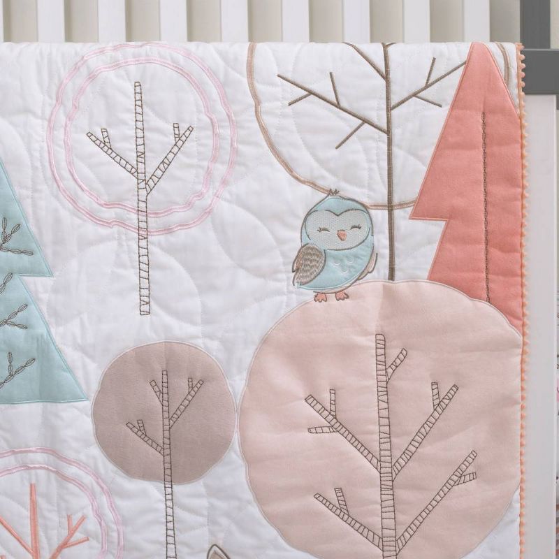 Carter's Woodland Meadow Nursery Crib Bedding Set - Peach/Coral/Aqua 3pc