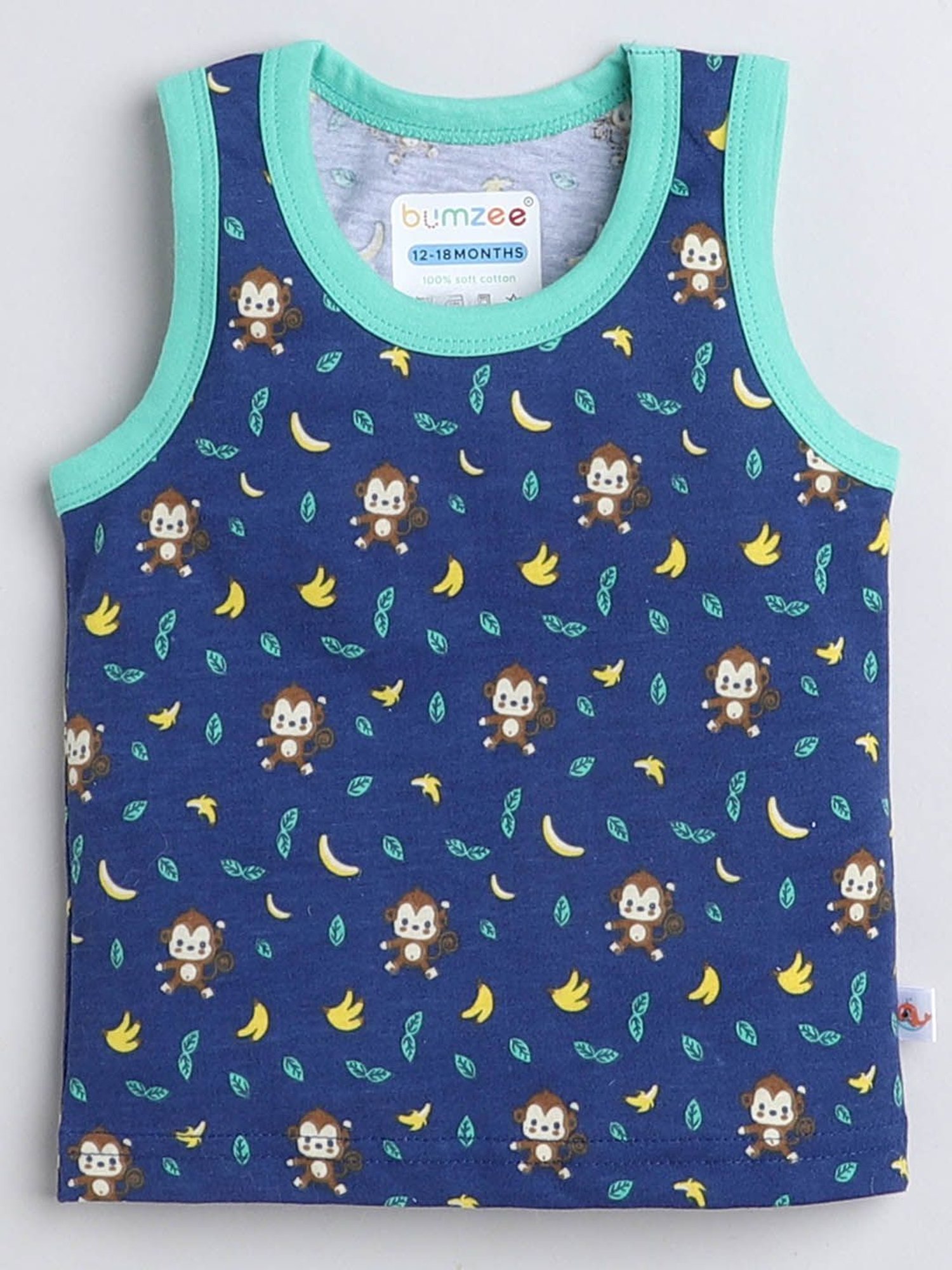 Bumzee Kids Navy & Green Printed T-Shirts (Pack Of 2)