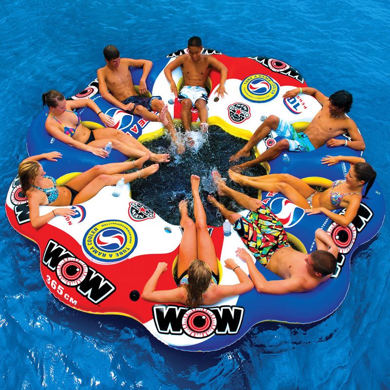 WOW Sports 13-2060 Tube A Rama 10-Person Floating Party Island River & Lake Raft