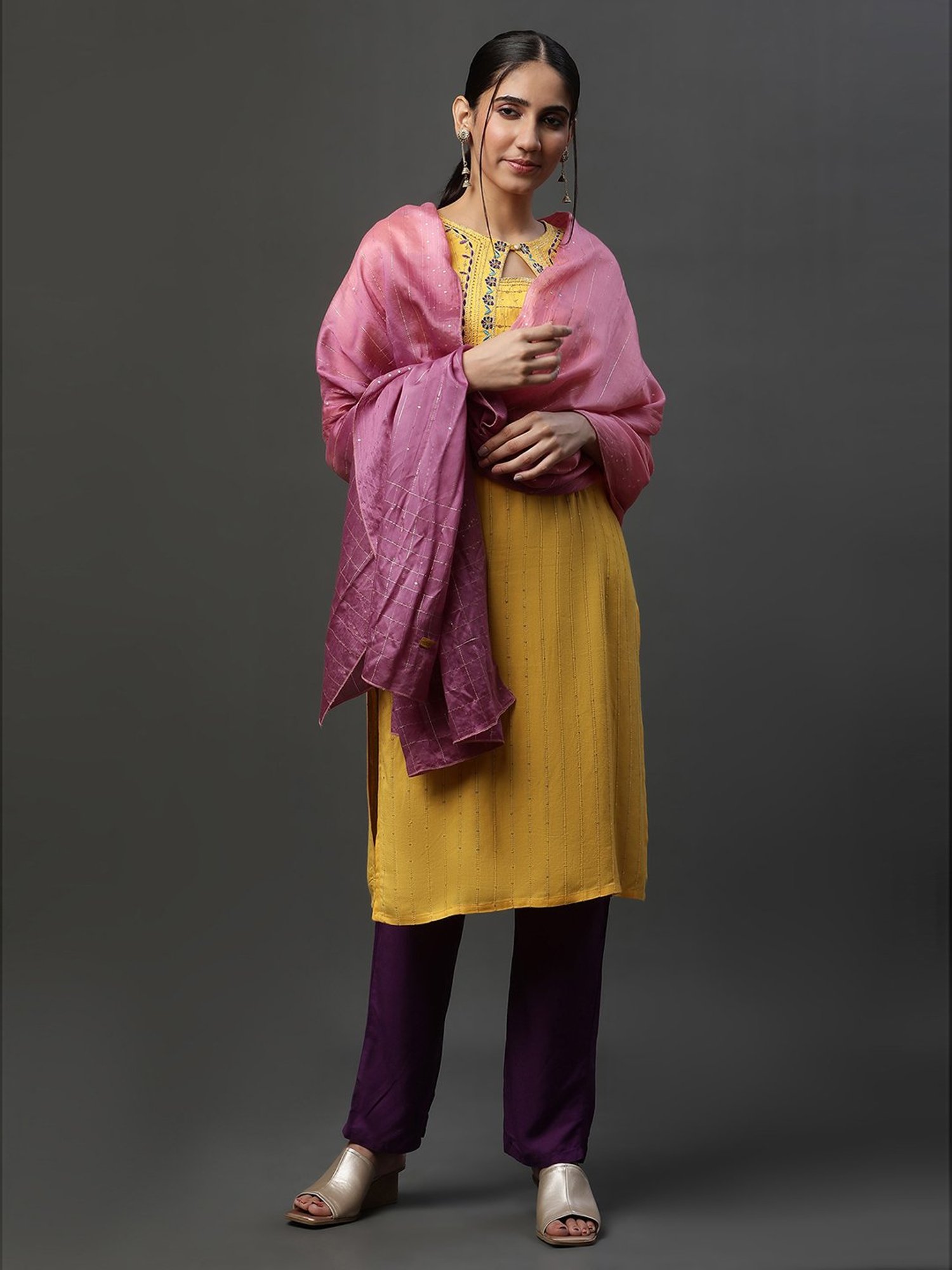 Stylum Red Plain Dupatta