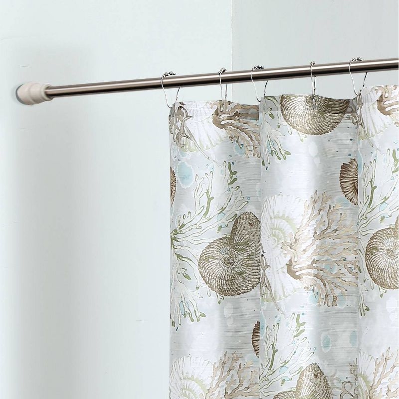 13pc Aberdeen Seashell Coastal Shower Curtain Set White - VCNY