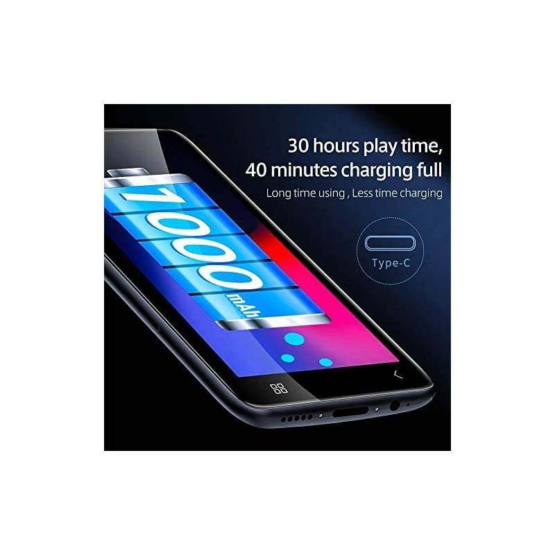 MP3 Player with Bluetooth, 4.0" Full TouchScreen Mp4 Mp3 Player with Speaker, 8GB Portable HiFi Sound Mp3 Music Player with FM Radio, Voice Recorder, E-book, Supports up to 128GB TF Card Black