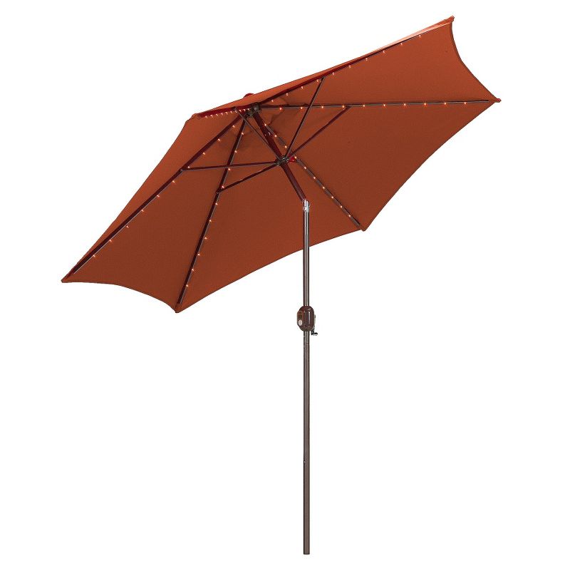 9' Round Lighted Patio Umbrella - Rust