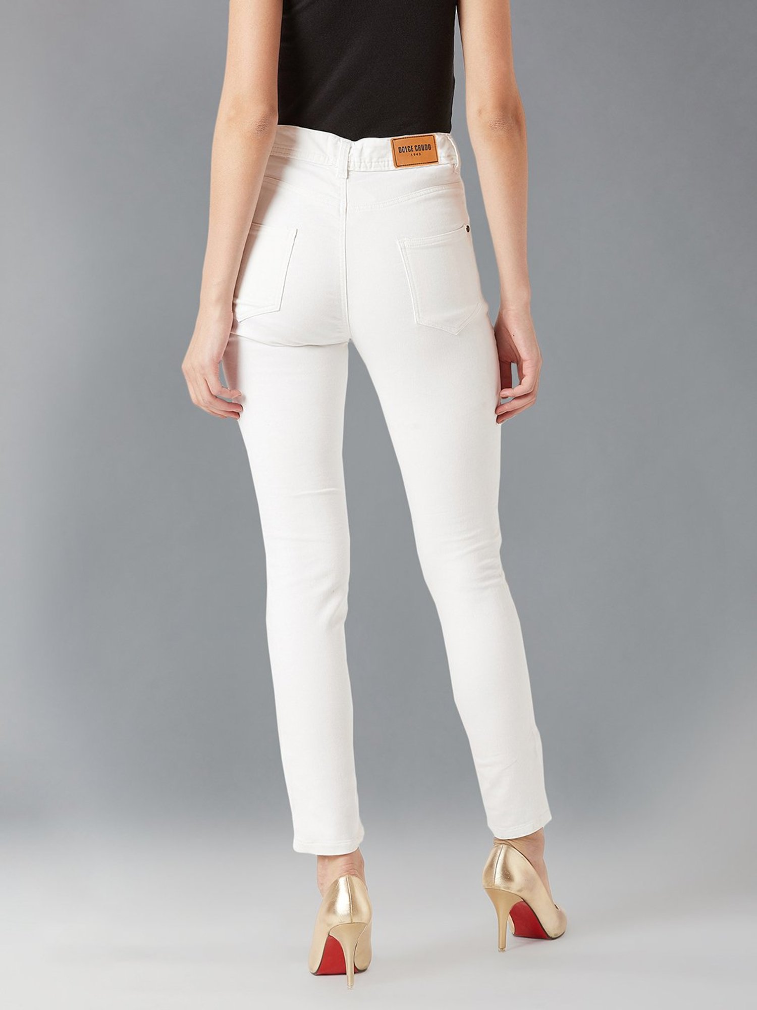 DOLCE CRUDO White Distressed Jeans