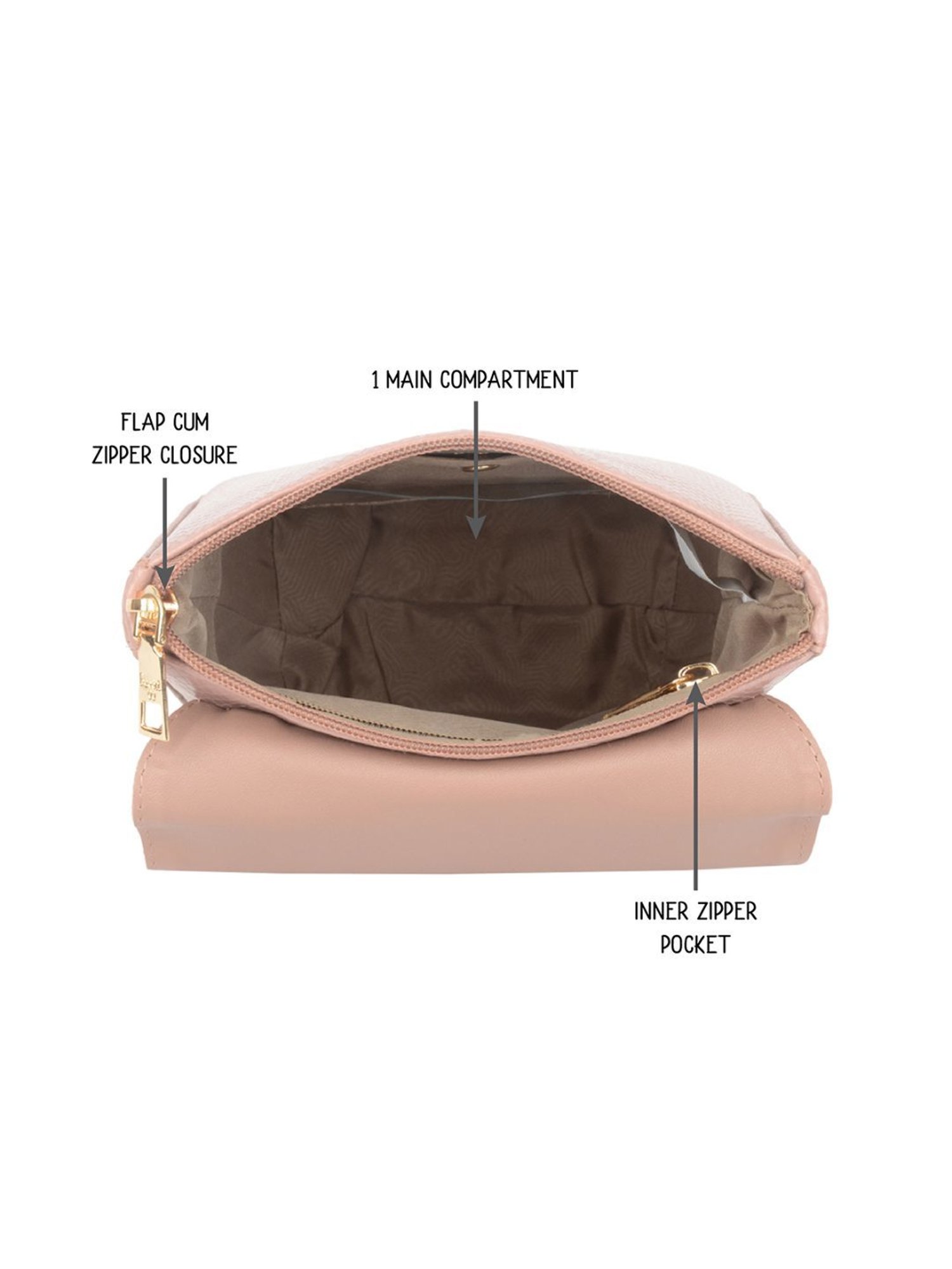 Baggit Pink Textured Small Backpack