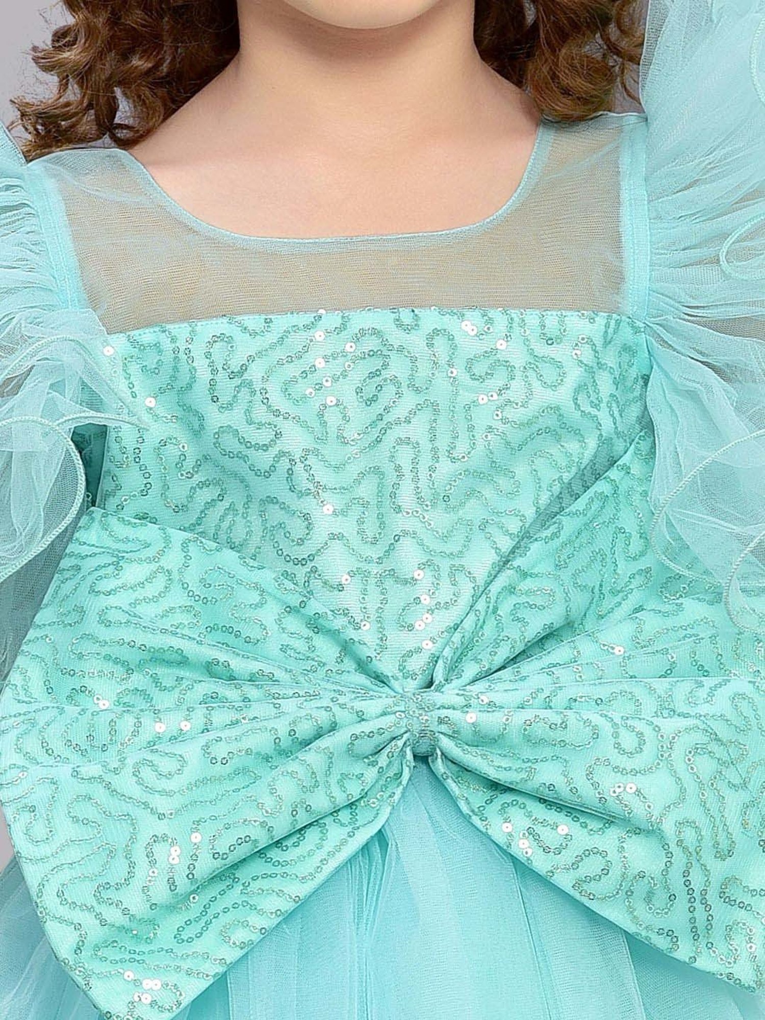 Pink Chick Kids Aqua Sequence Party Gowns