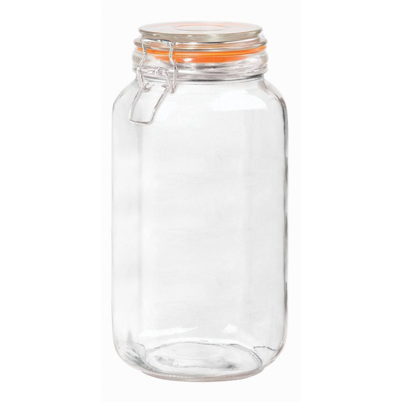 Oggi 4 Piece Glass Square Clamp Canister Set with Silicone Gaskets