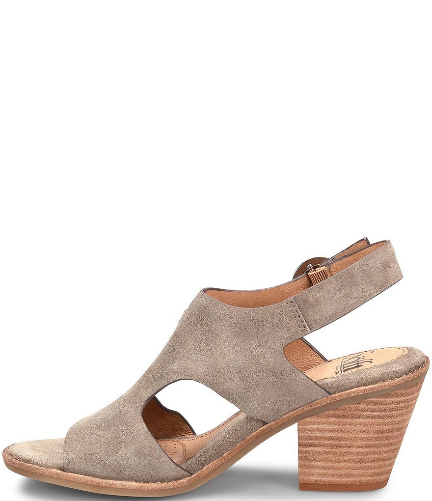 Sofft Maben Suede Slingback Block Heel Sandals