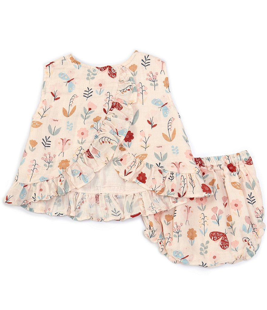 Angel Dear Baby Girls 3-18 Months Butterfly Garden Top & Bloomer Matching Set
