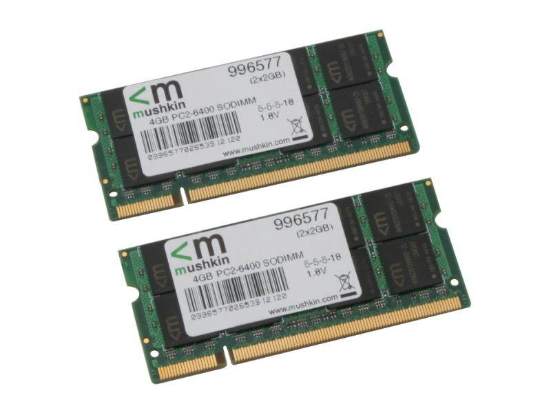 Mushkin Enhanced Essentials 2GB 200-Pin DDR2 SO-DIMM DDR2 800 (PC2 6400) Laptop Memory Model 991577