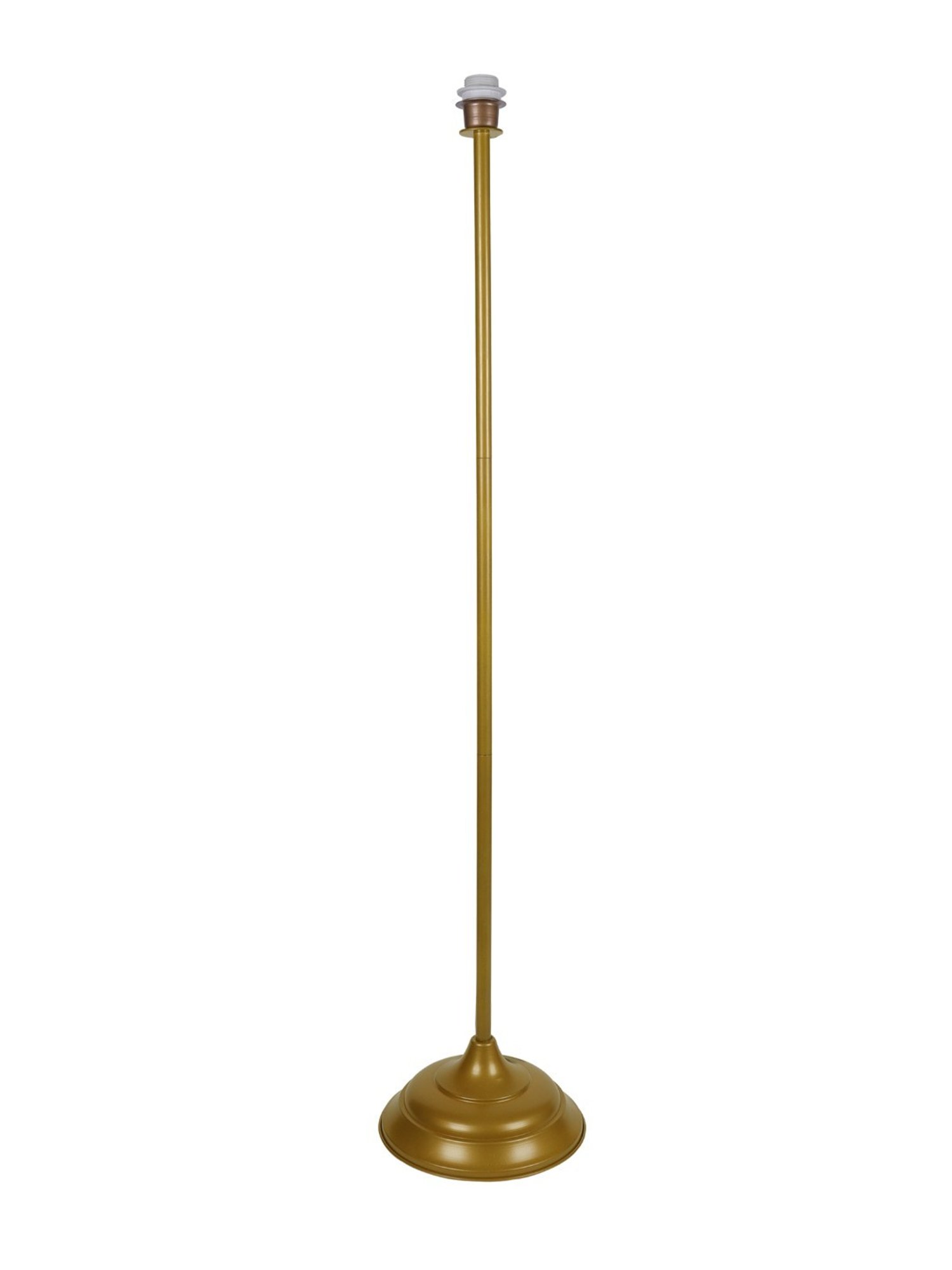 Homesake Beige & Golden Metal Standing Floor Lamp with Bulb and Floor Switch (Iron Legs)