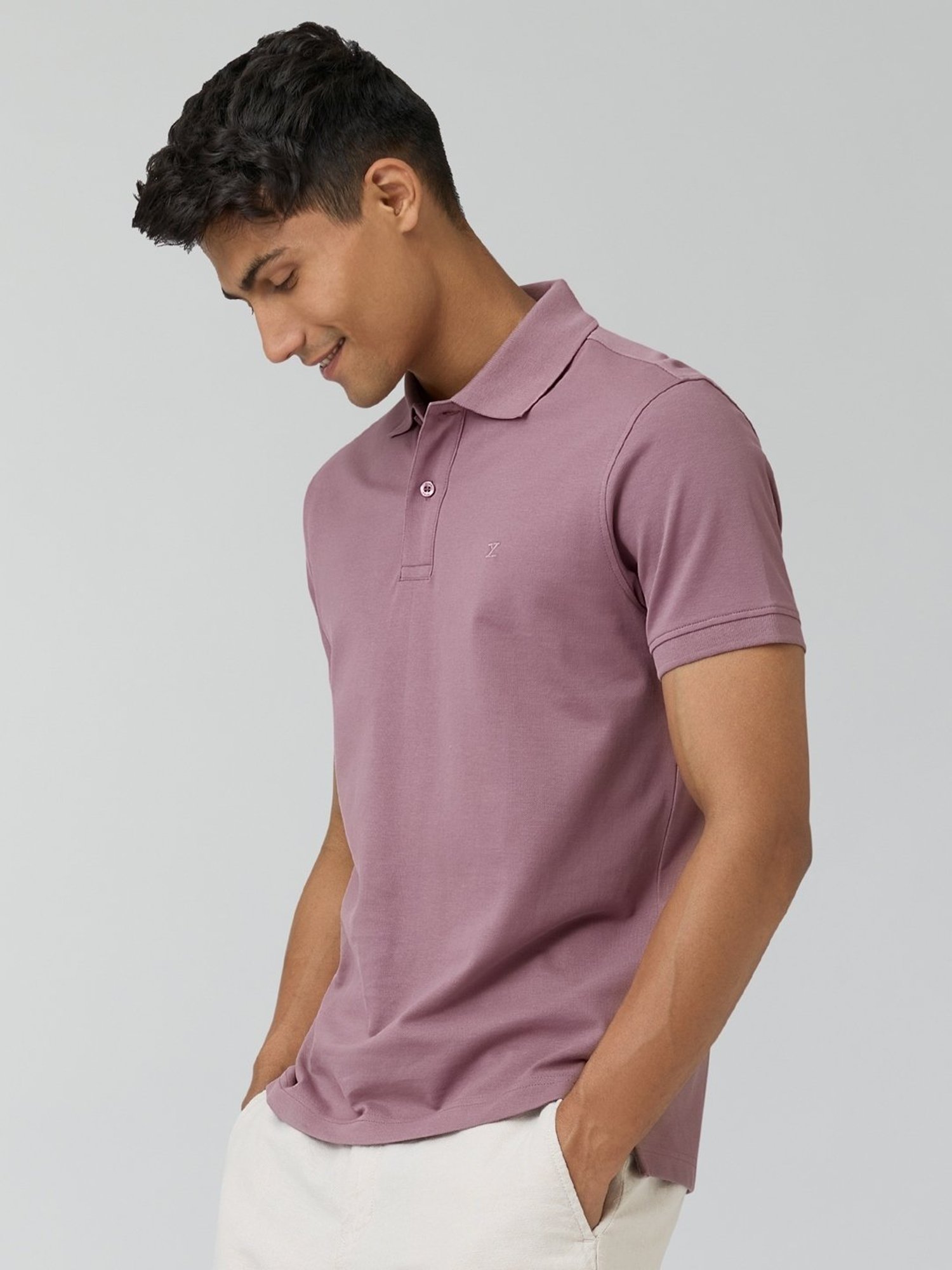 XYXX Rose Blush Cotton Regular Fit Polo T-Shirt