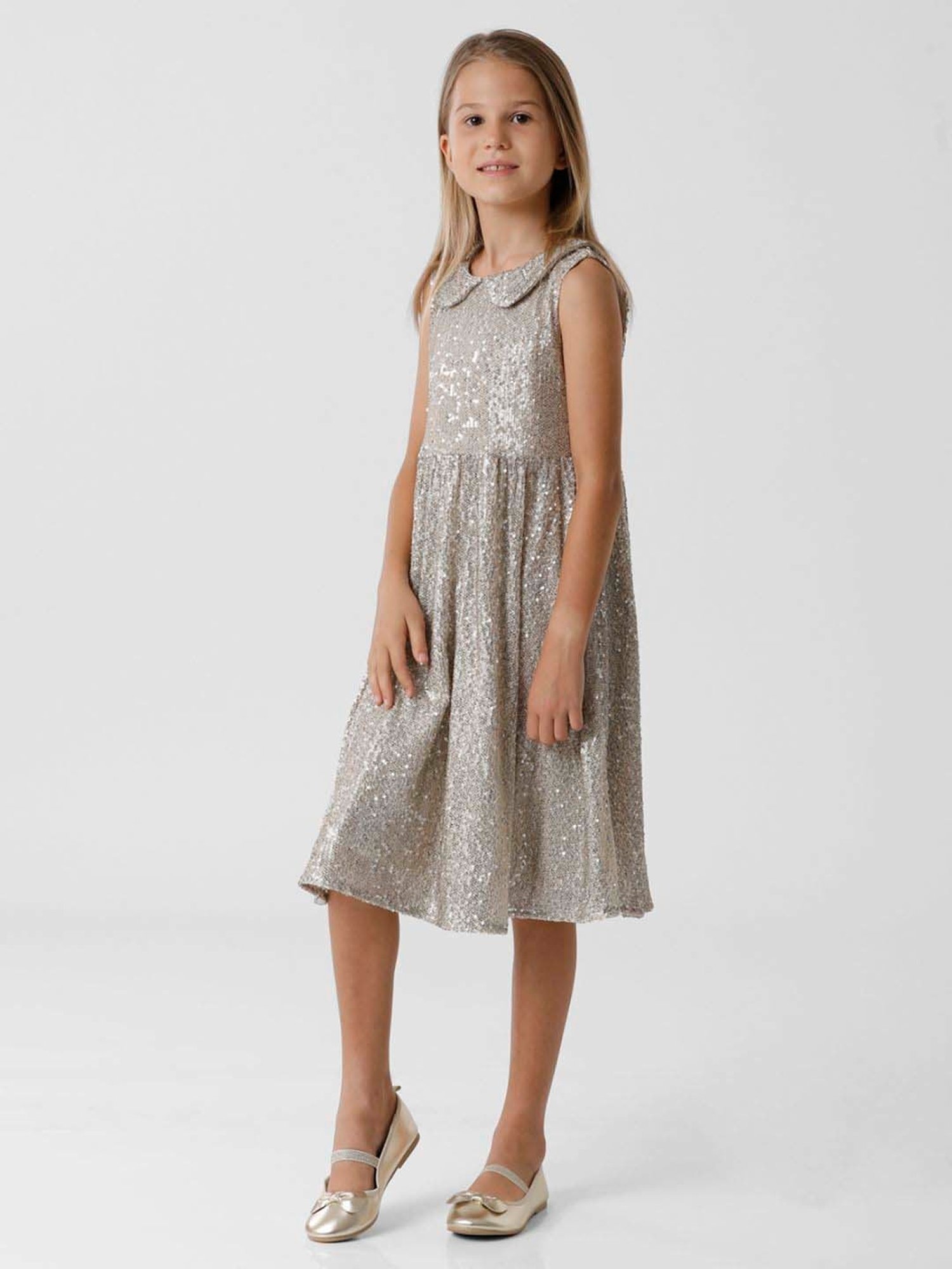 Peppermint Kids Black & White Printed Full Sleeves Dress