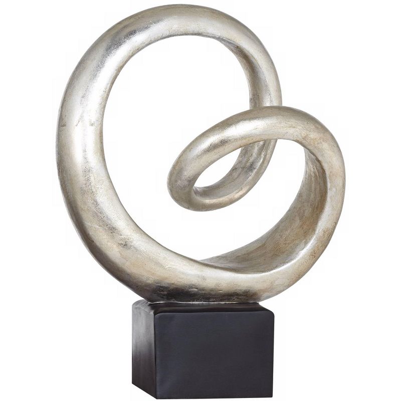 Studio 55D Slanted Spiral 16" High Silver Finish Modern Sculpture