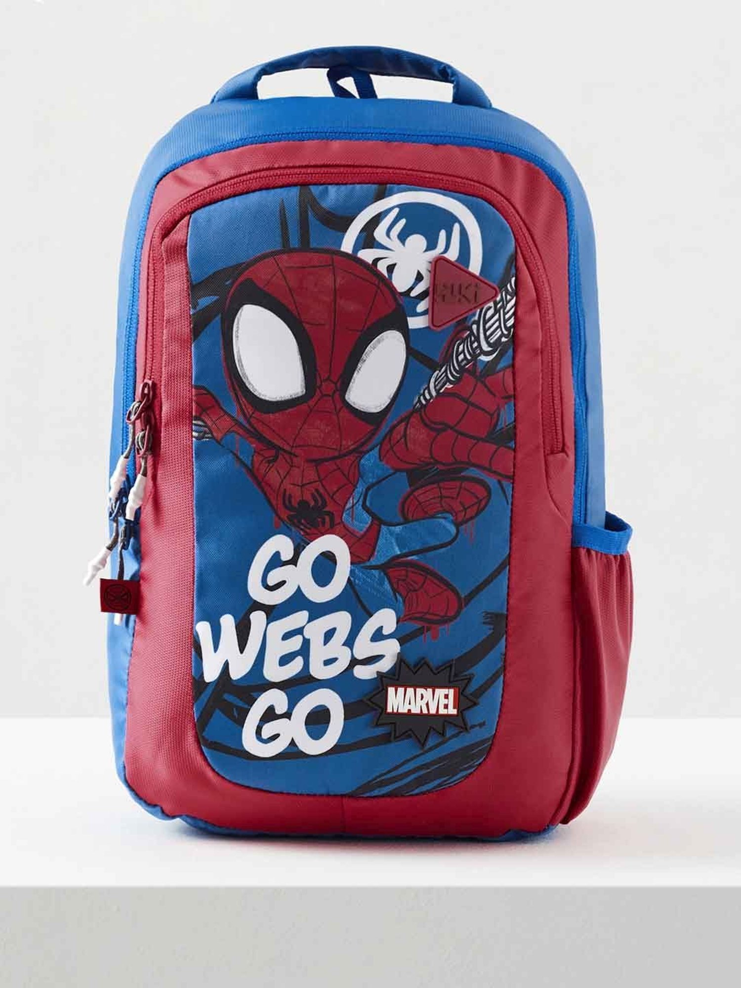 Wiki Back to School Champ 2 Red & Blue Polyester Printed Backpack - 16 Ltrs