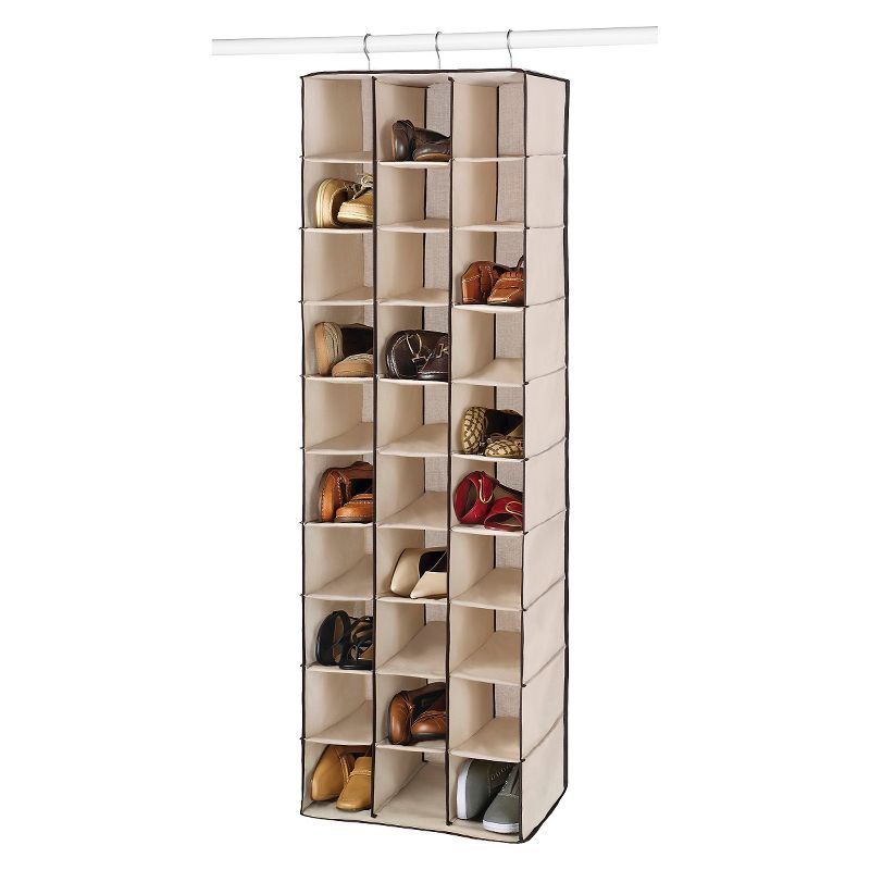 Whitmor 30 Section Hanging Shoe Shelves Brown