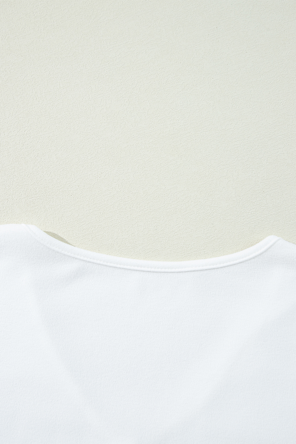 Plain White Solid Color Casual V Neck Long Sleeve Knit Top