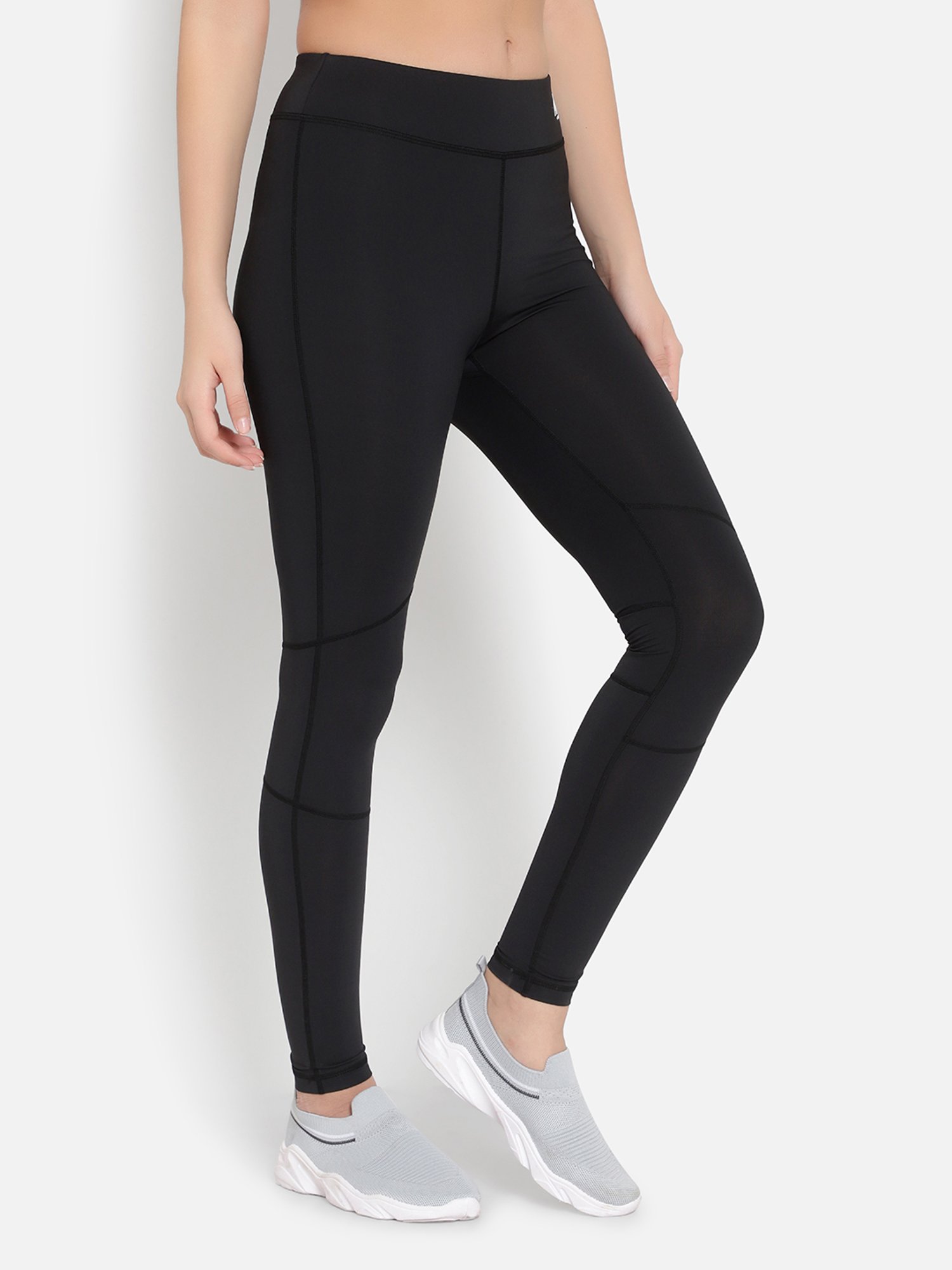 Anta Black Mid Rise Tights