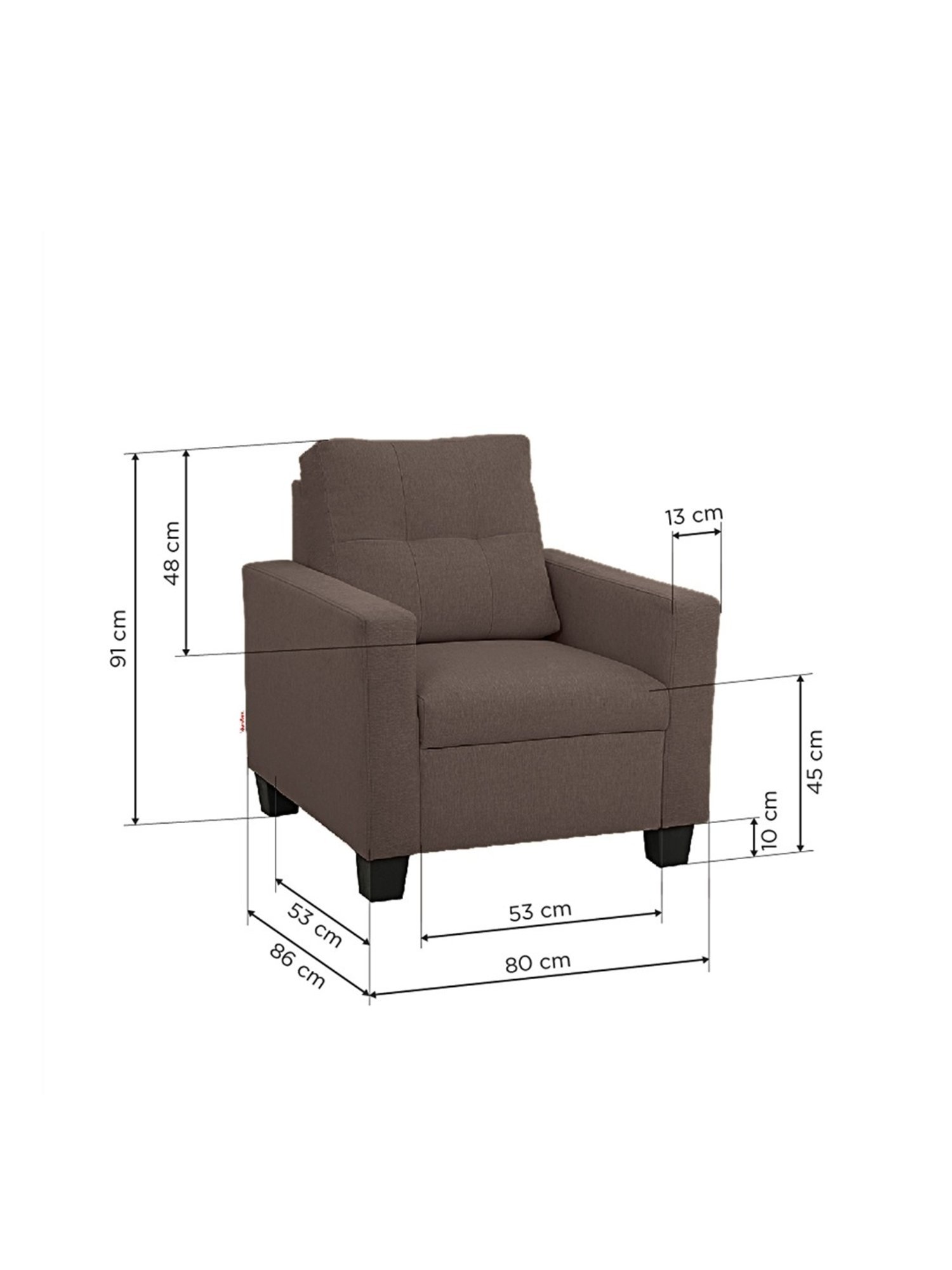 Duroflex Ease Saddle Brown Neem Wood 1 Seater Sofa