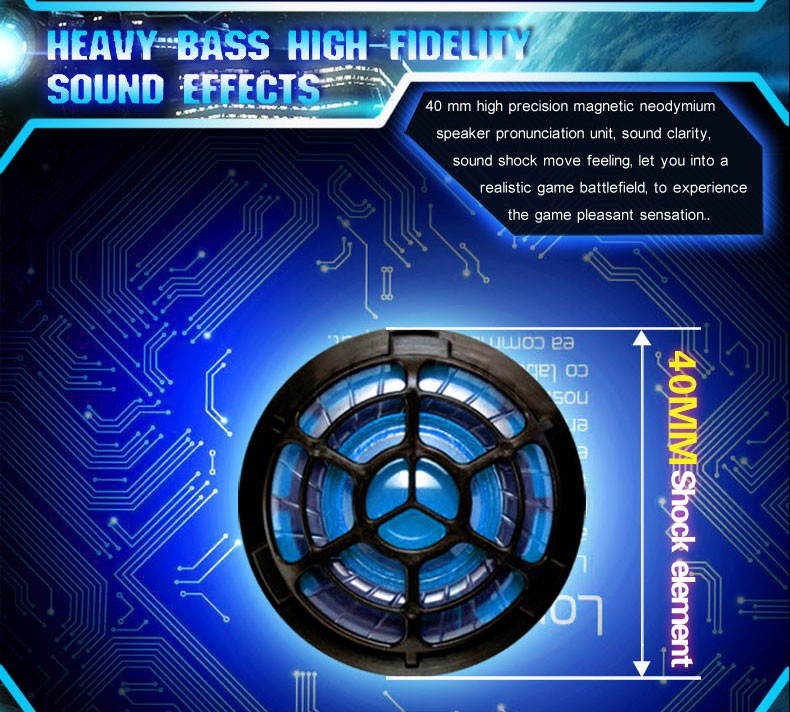 Deep Bass Game Headphone Stereo Surrounded Over-Ear Gaming Headset Headband Earphone with Light for Computer PC Gamer