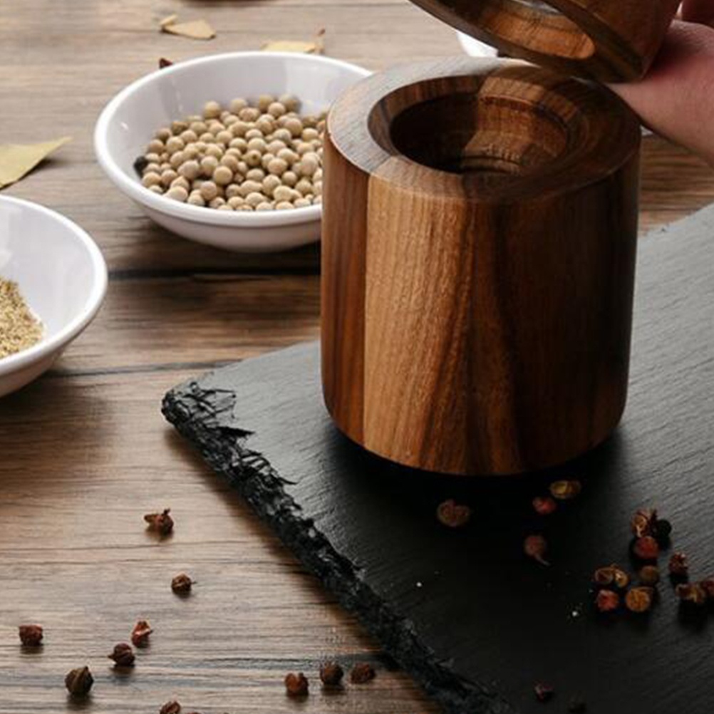 Wooden Pepper Spice Mill Grinder and Salt Shaker Manual Pepper Grinder Kitchen Grinder Tool Spice Jar Seasoning Bottle (Grinder)