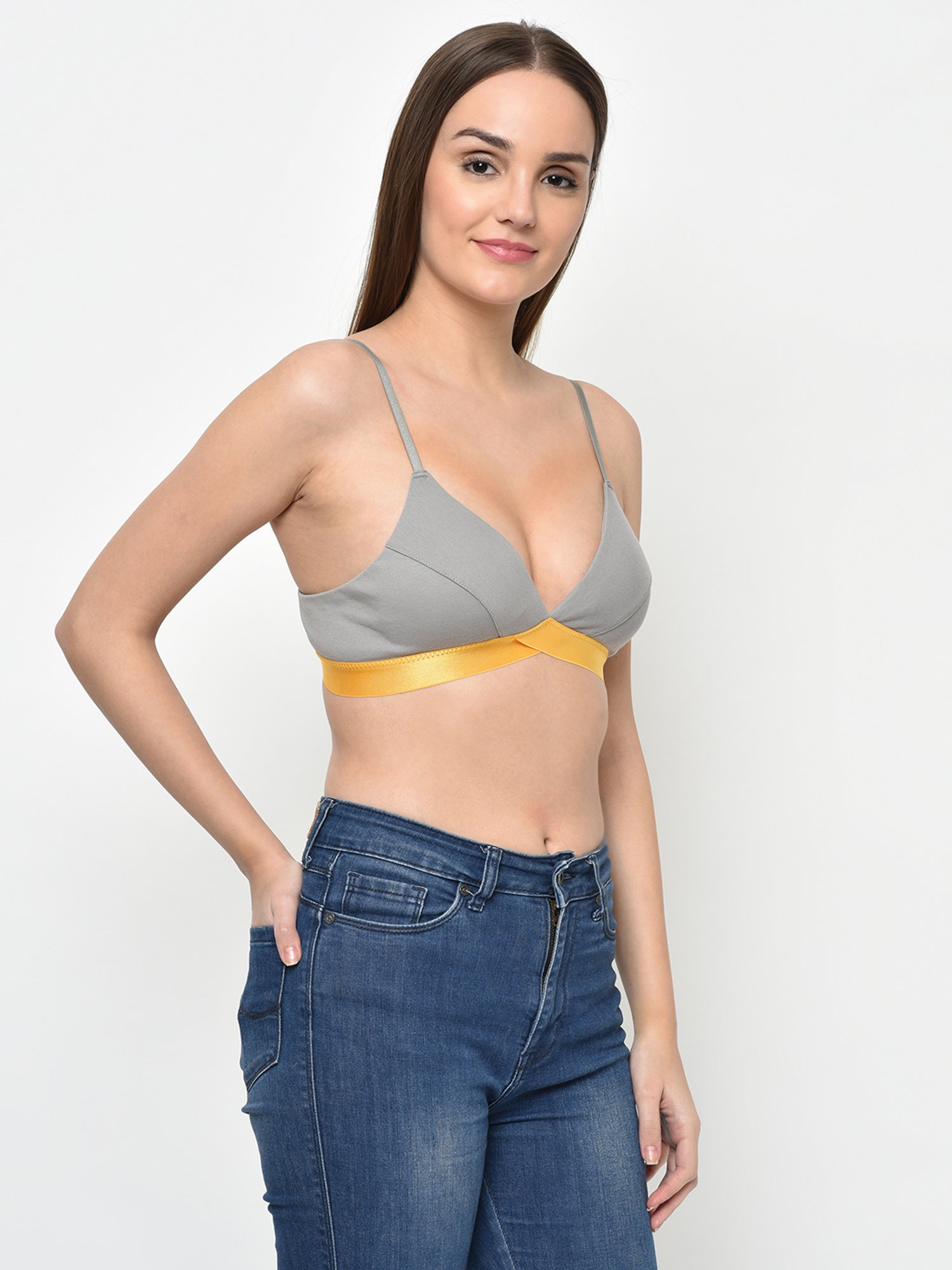 Da Intimo Grey Non Wired Padded Bralette