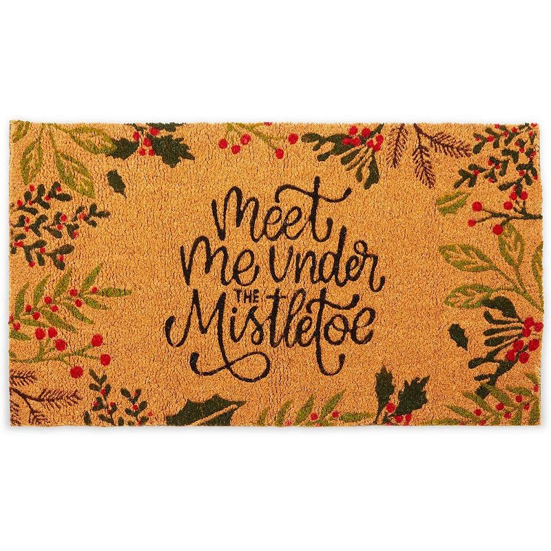 Evergreen Flag Cambridge Welcome Burlap Sassafras Switch Mat - 22" Long x 10" High