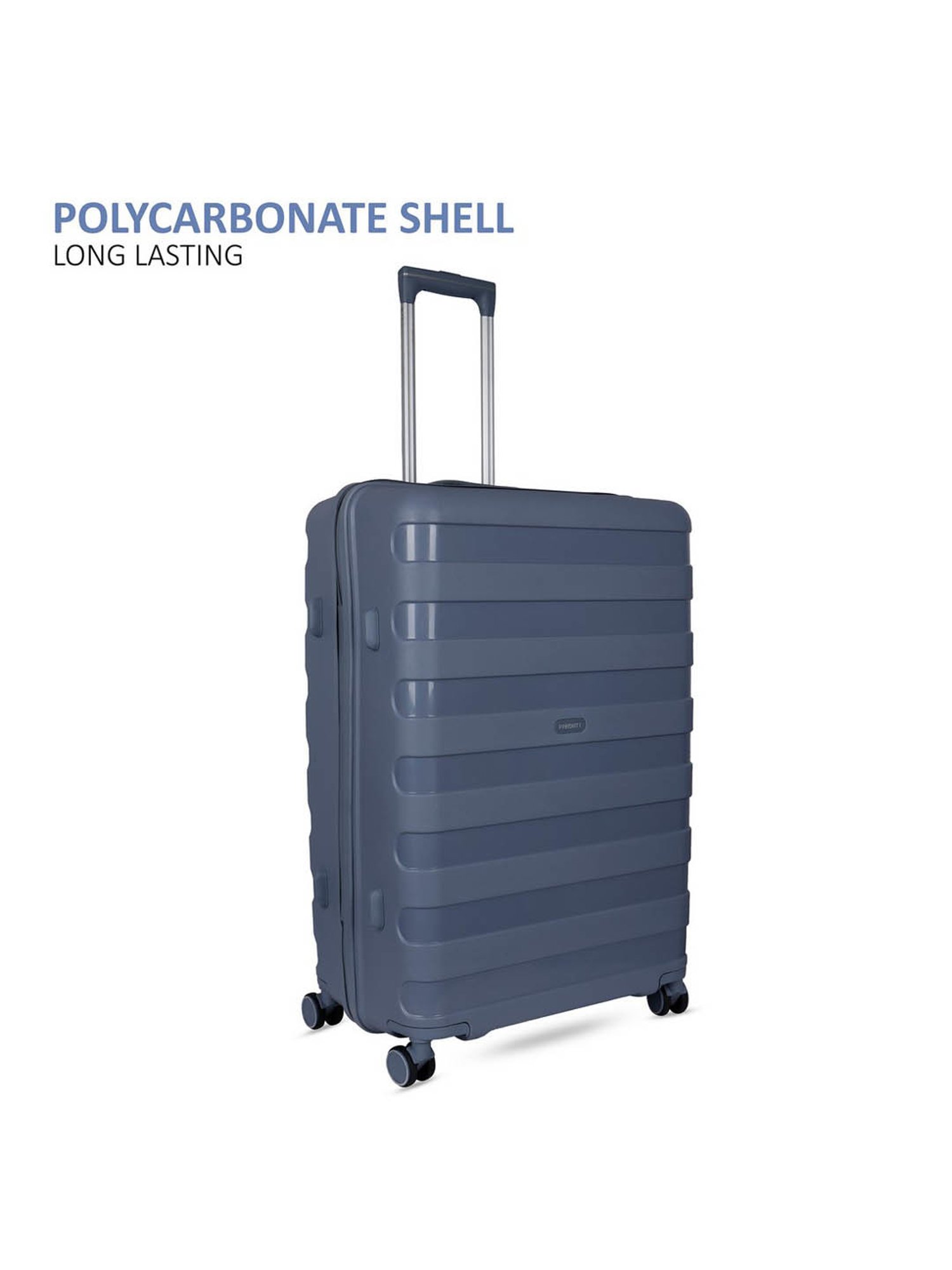 Priority Grey 4 Wheels Medium Hard Cabin Trolley Bag 43.18 cm