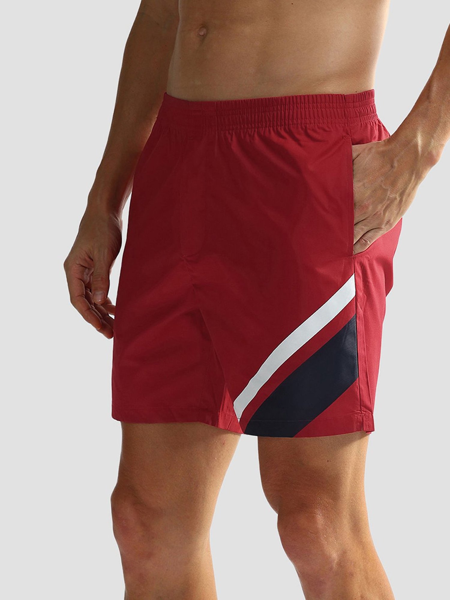 Crimsoune Club White Cotton Regular Fit Printed Lounge Shorts