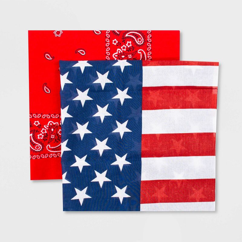 Wemco 2pk Americana Flag Bandana Scarf