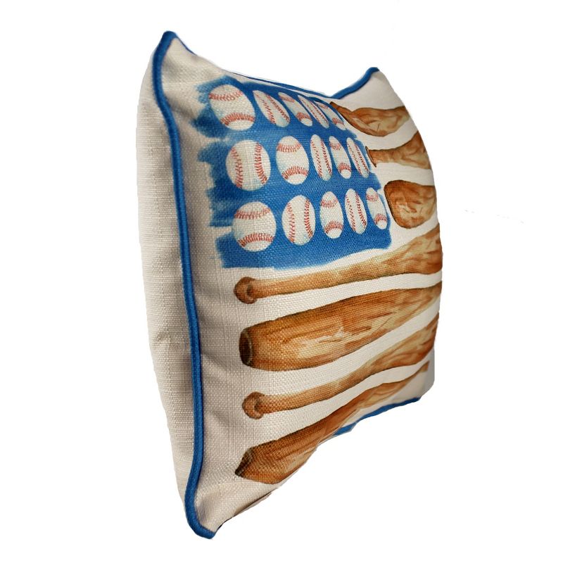 Home Decor 14.0" Baseball Flag Pillow Sports Play Ball  -  Decorative Pillow