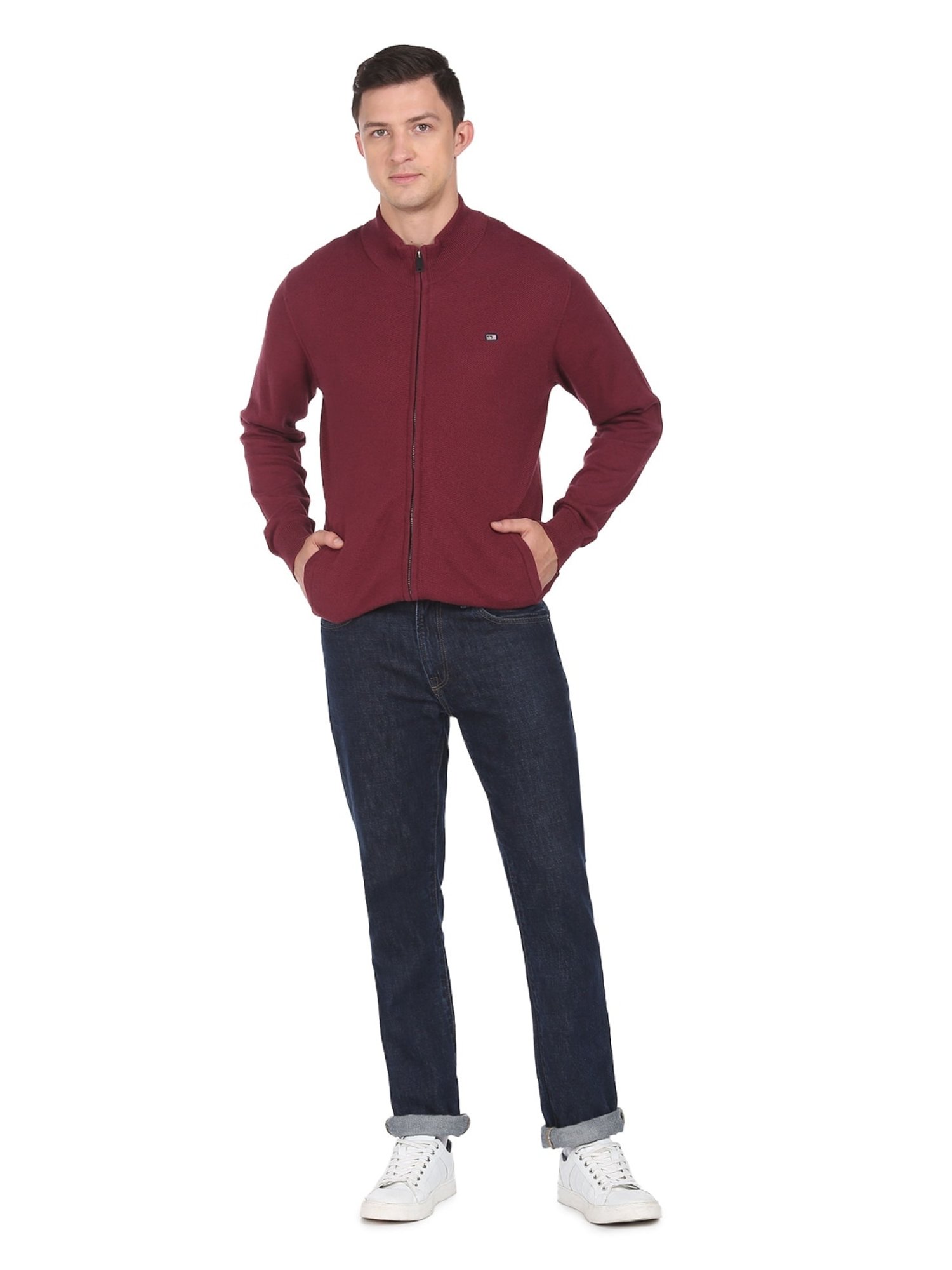 Arrow Sport Burgundy Regular Fit Sweater