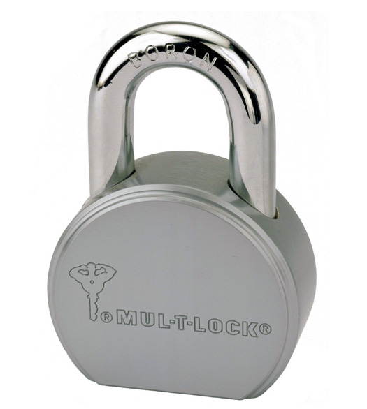 Mul-T-Lock, TSR25, (American Lock A700 Like) 2-1/2" Round Body, Solid Steel, Short 7/16" Shackle Boron, Padlock, HIGH SECURITY, 006 KEYWAY