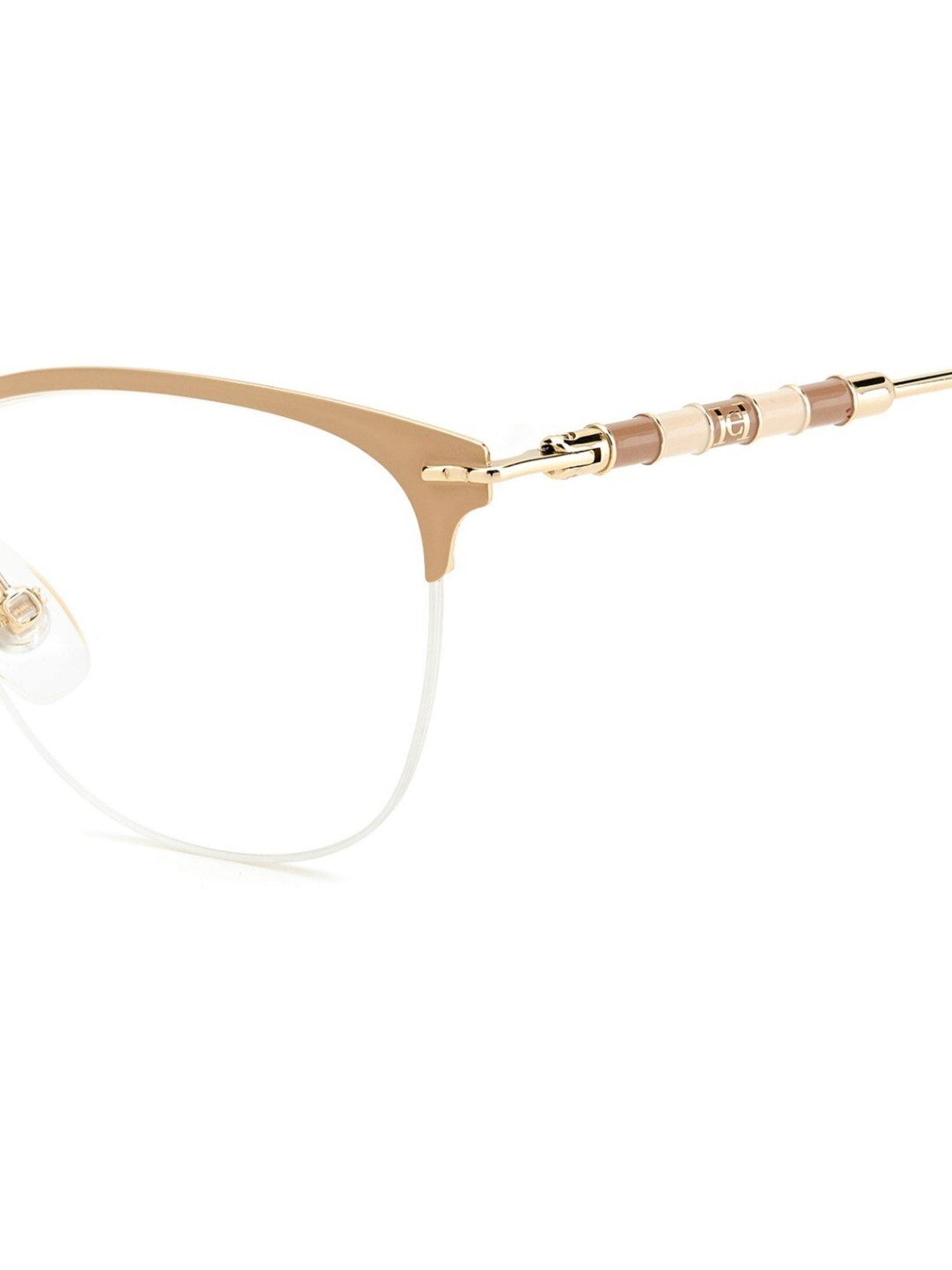 Carolina Herrera Gold Rimless Round Eye Frame For Women