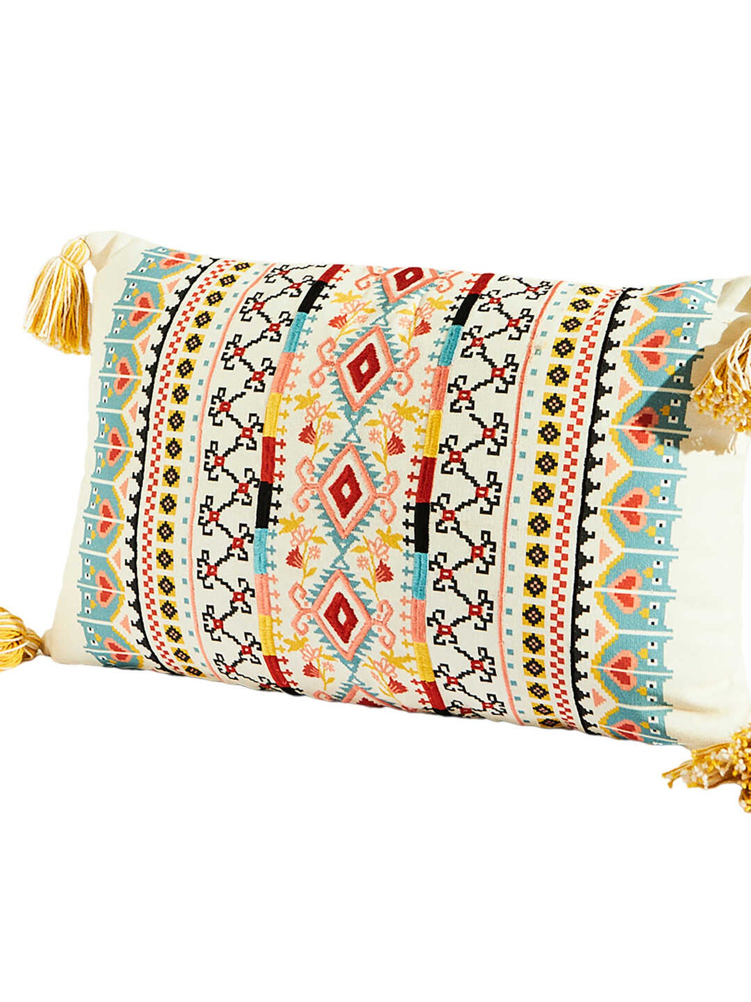 Chumbak Pixel Kilim Printed Multicolor Cotton Cushion