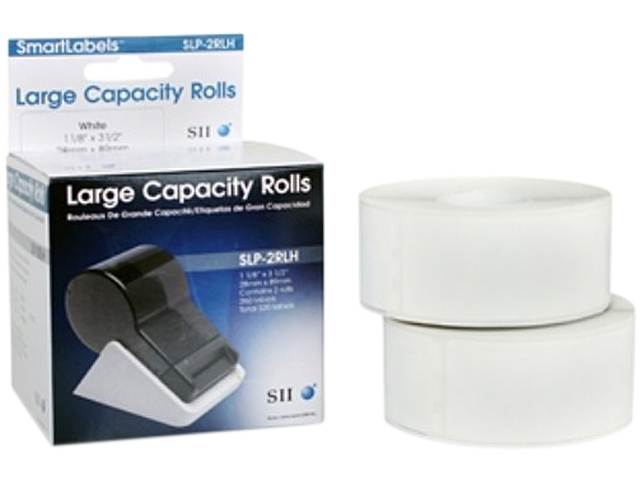 Seiko SLP-2RLH 1.13" x 3.50" Label Printer Large Roll Address Labels, White, 2 Roll / Box (SLP-2RLH)
