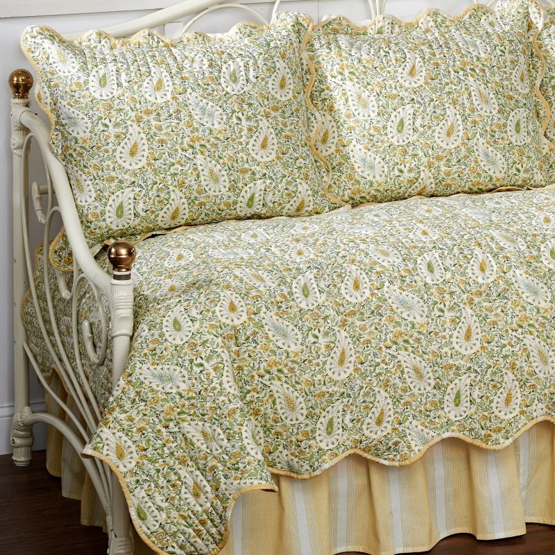 Paisley Verveine Quilt Set (Daybed) Green 5pc - Waverly