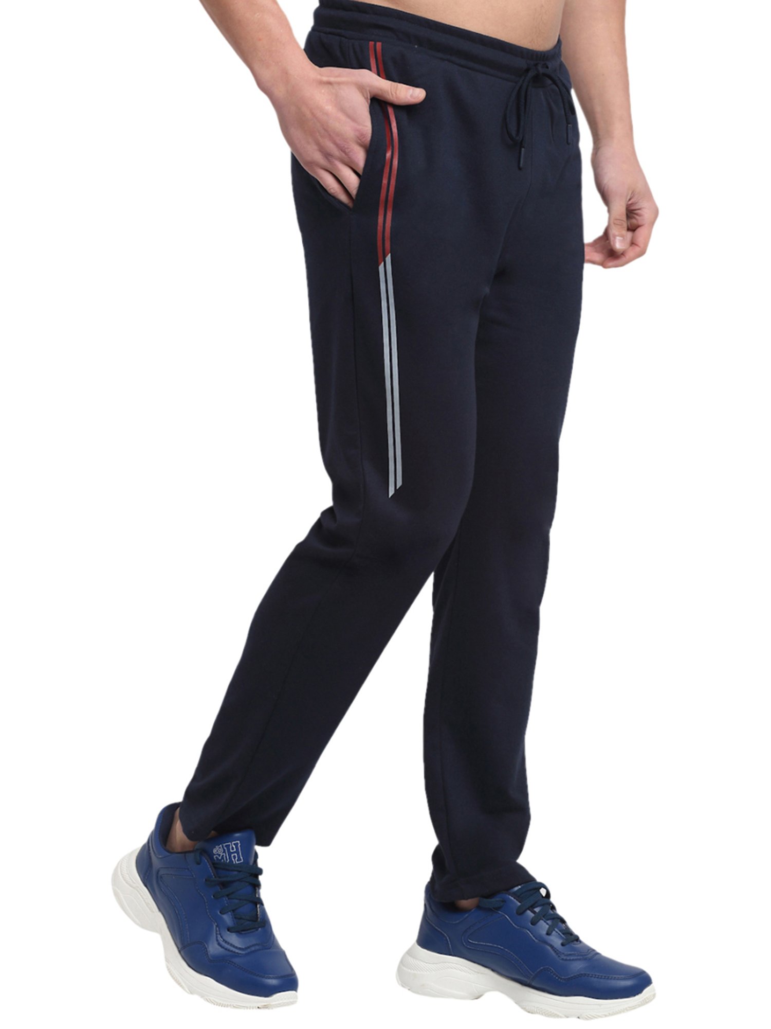 Venitian- Forbidden Clothing Navy Slim Fit Printed Trackpants