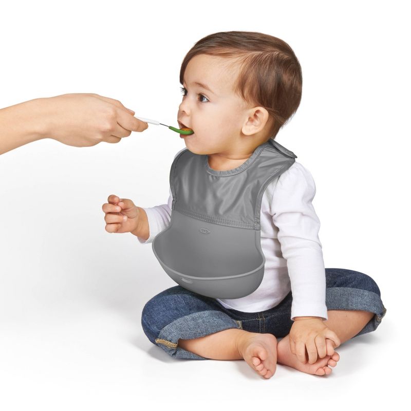 OXO Tot Roll Up Bib - 2pk - Gray/Navy