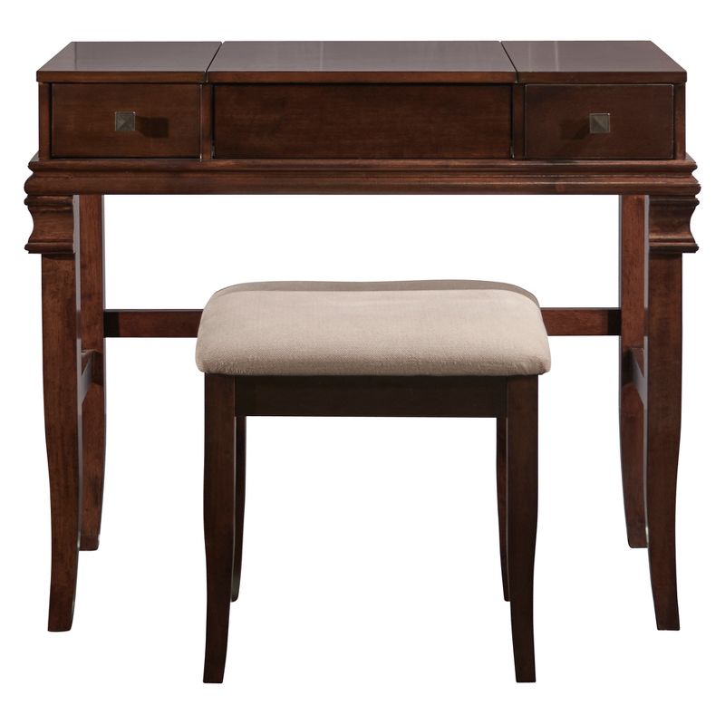 Home Angela Vanity Set Walnut - Linon