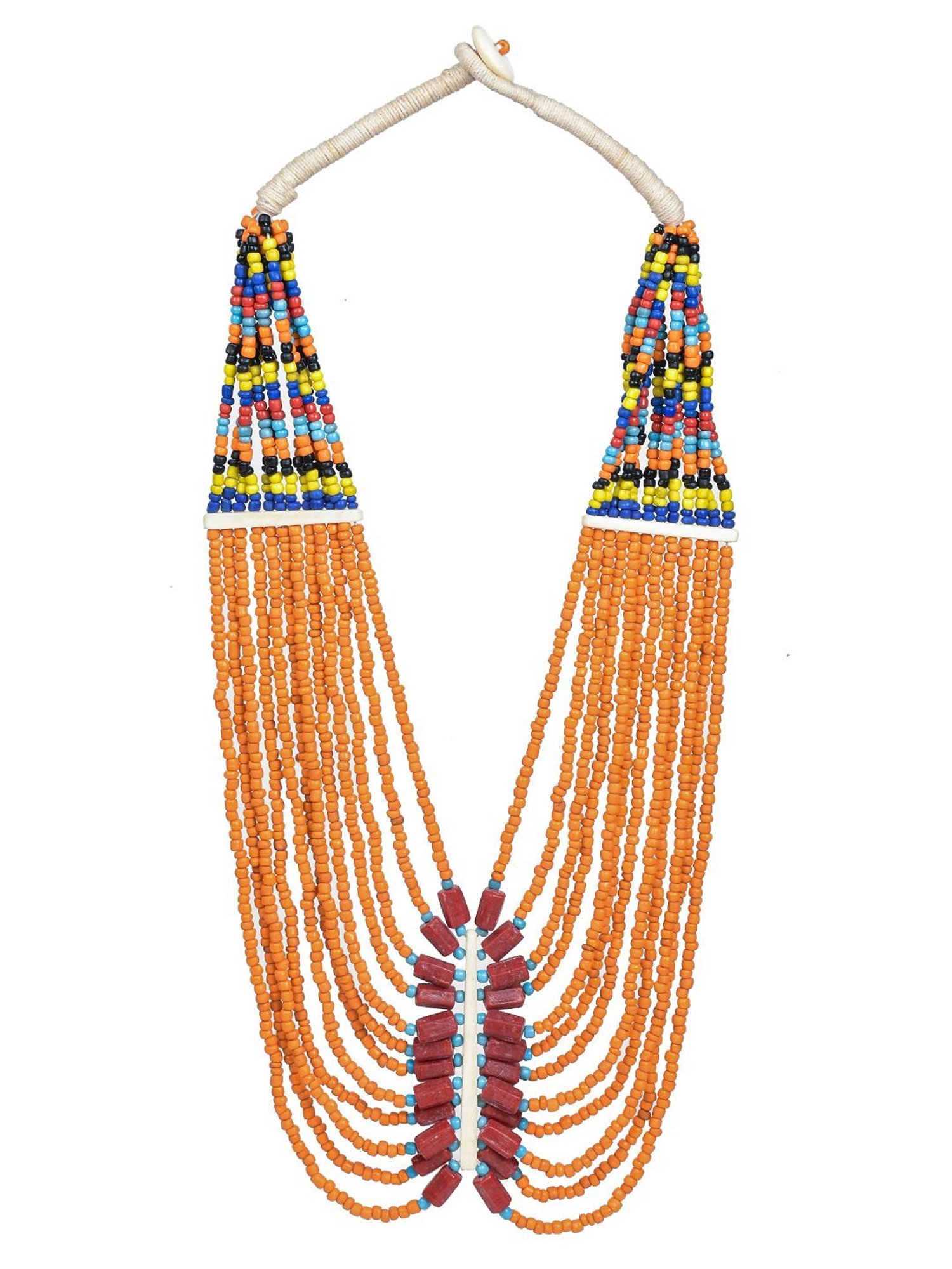 Imli Street Multicolor Vintage Naga Beaded Tribal Necklace