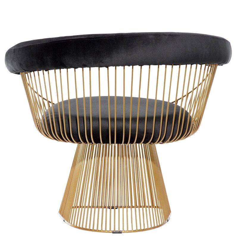 Contemporary Velvet and Iron Accent Chair Red - Venus Williams Collection