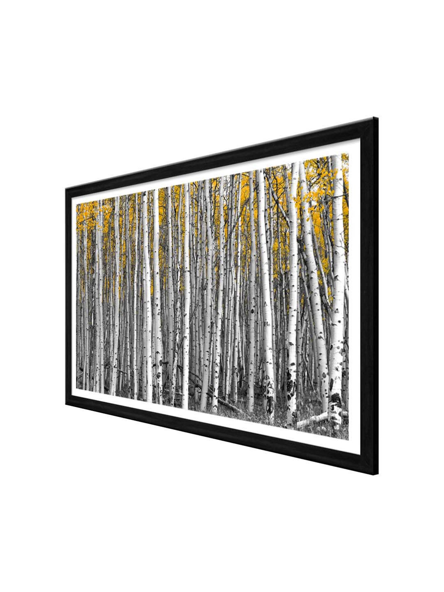 999store Grey & Yellow Trees Forest Canvas Painting