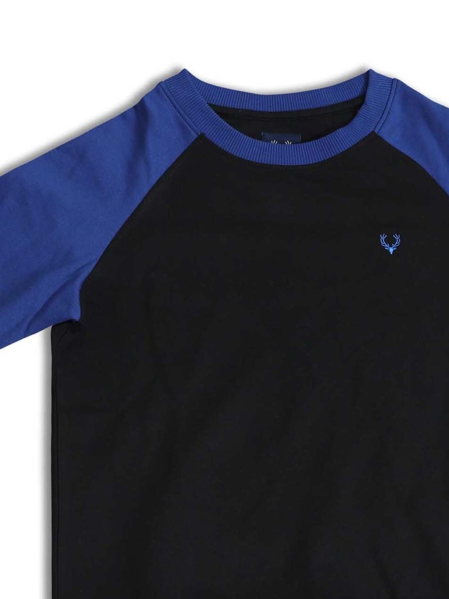 Allen Solly Junior Black & Blue Logo Full Sleeves Sweatshirt