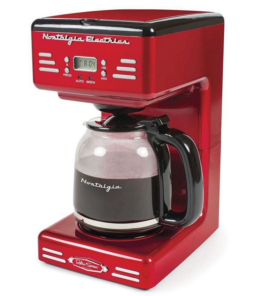 Nostalgia Electrics Red Retro 12-Cup Programmable Coffee Maker With LED Display