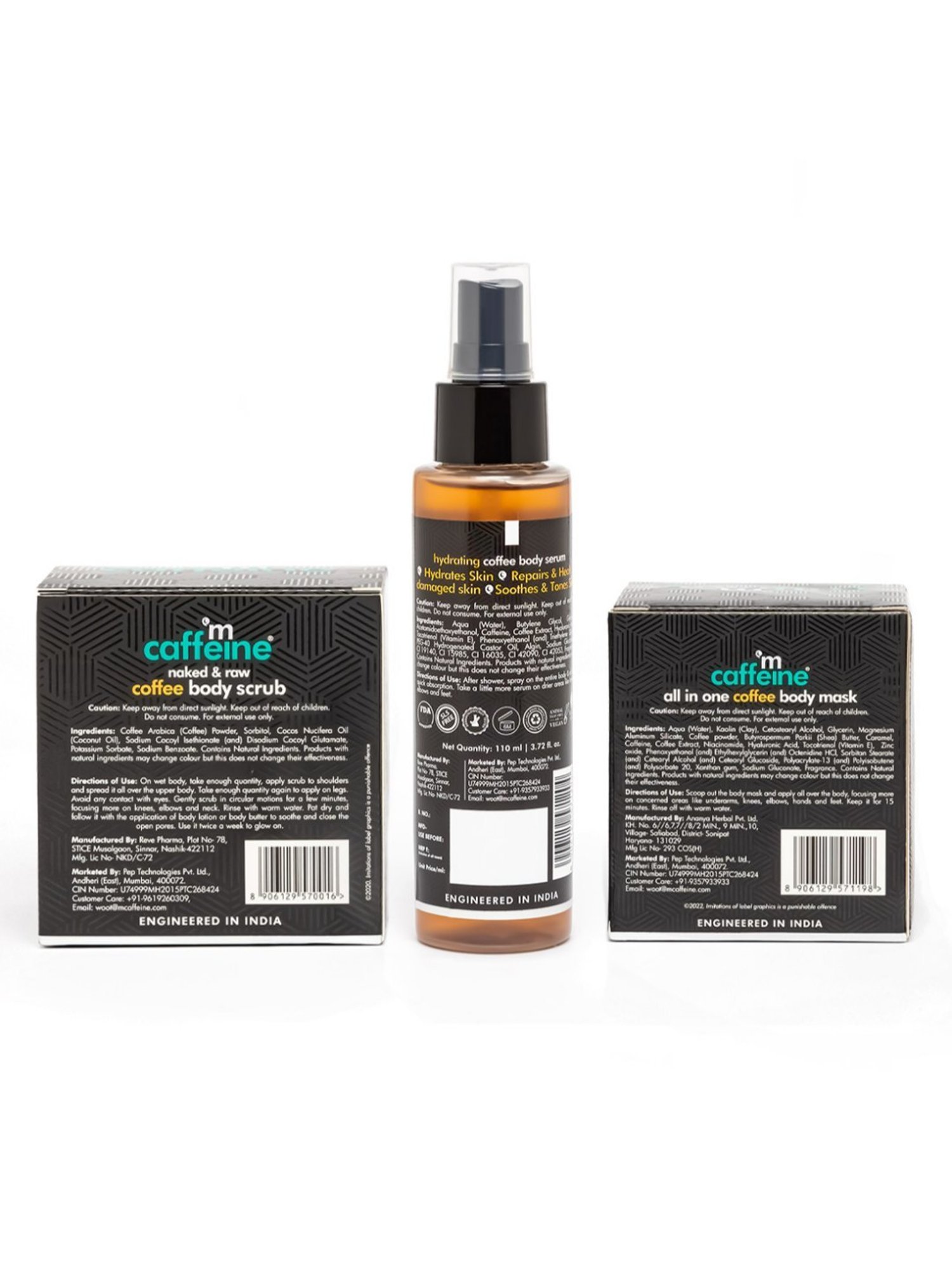 mCaffeine Coffee Face Moisturizer and Body Lotion for Complete Winter Care Combo