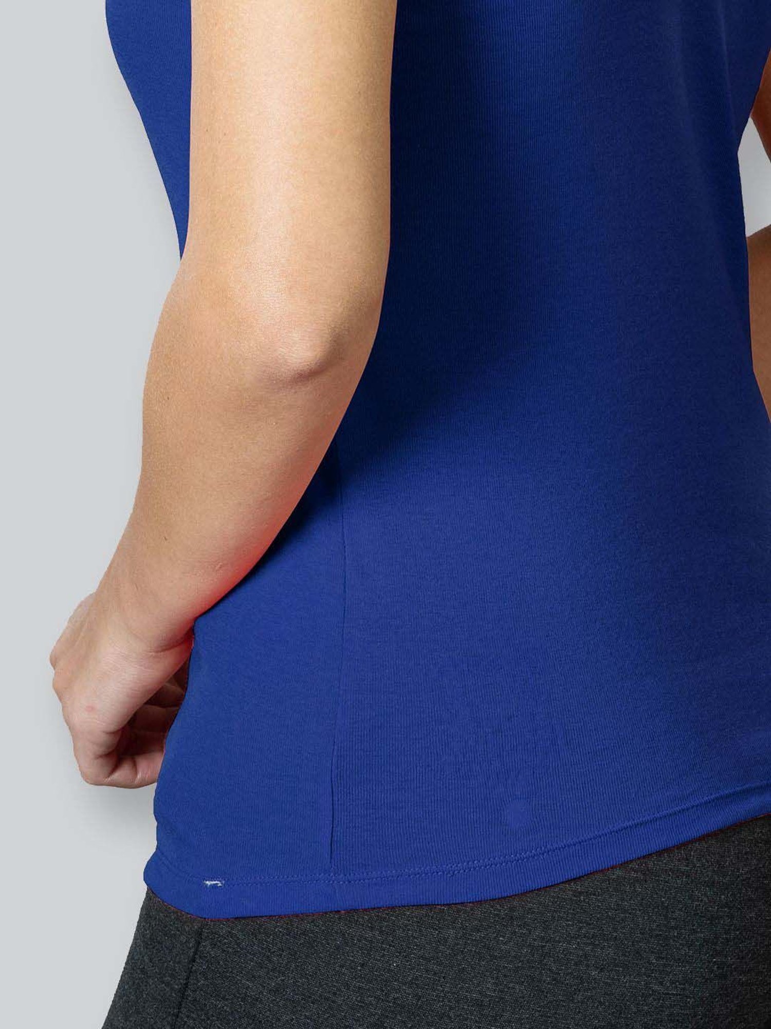 Lyra Blue Cotton Plain Tank Top