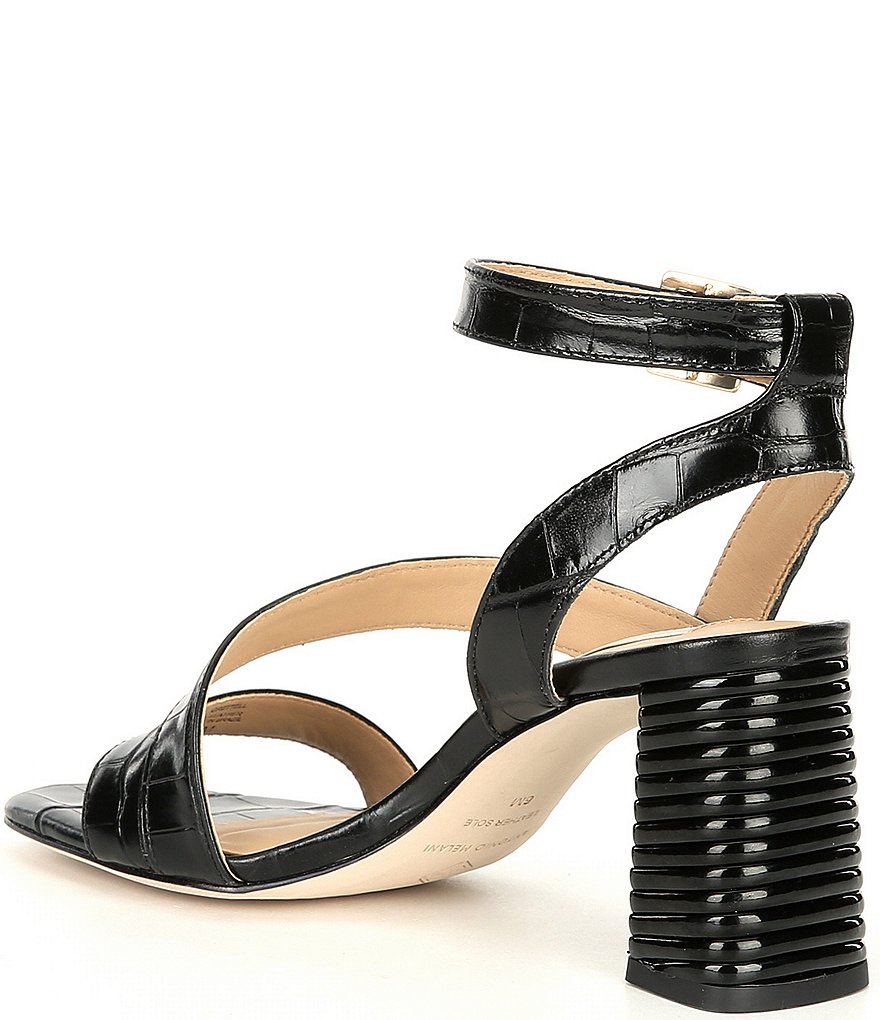 Antonio Melani Grettell Croc Embossed Leather Dress Sandals