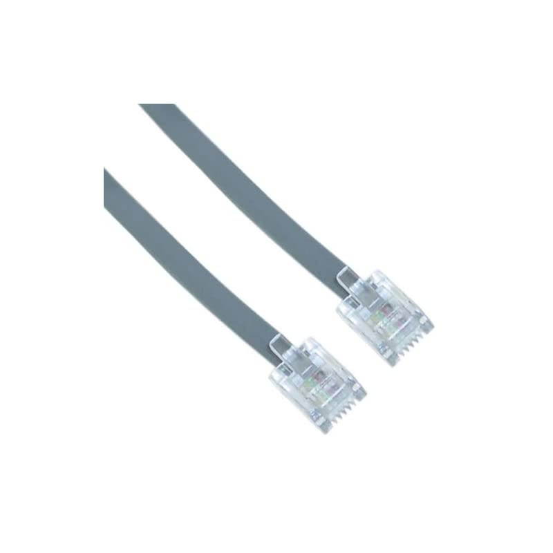 Phone Line Cord Fax Modem Landline Telephone Cable (2 Pack) Universally Compatible RJ11 6P4C &hellip; (12 Inch, Black)