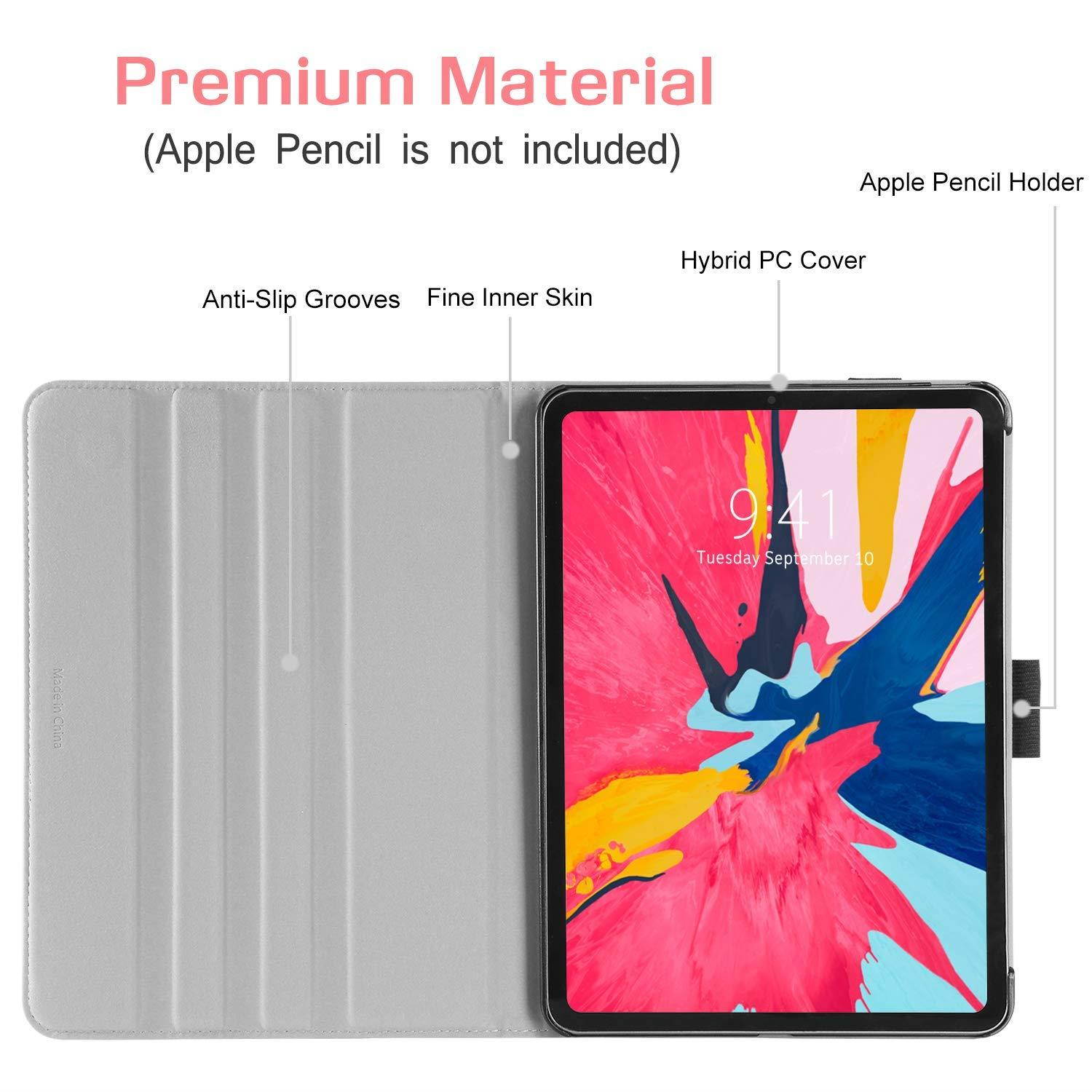 BENTOBEN iPad Pro 11 Case 2018 with Pencil Holder, (Support Pencil Charging) Glitter Sparkly Folio Folding Stand Cover with Holder Auto Wake/Sleep Luxury Smart Case for iPad Pro 11 Inch, Rose Gold